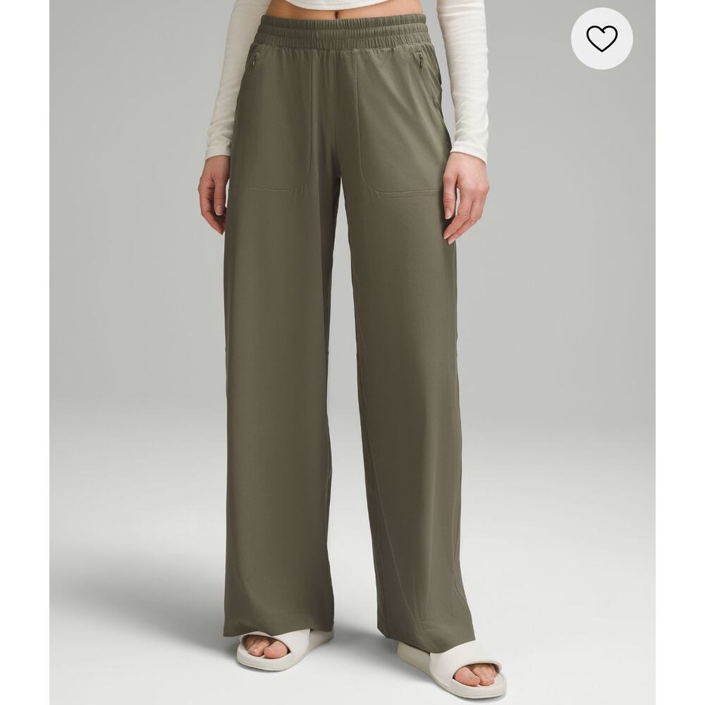 EUC Swift Mid-Rise Wide-Leg Pant 29”I *Army Green Sz6